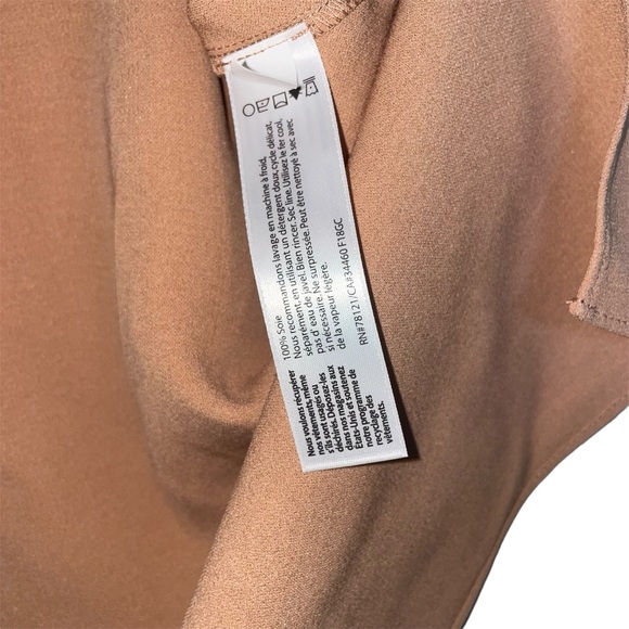 Eileen Fisher Deep V-Neck Tee Signature Silk Georgette Crepe in Amber NWT - Picture 13 of 16